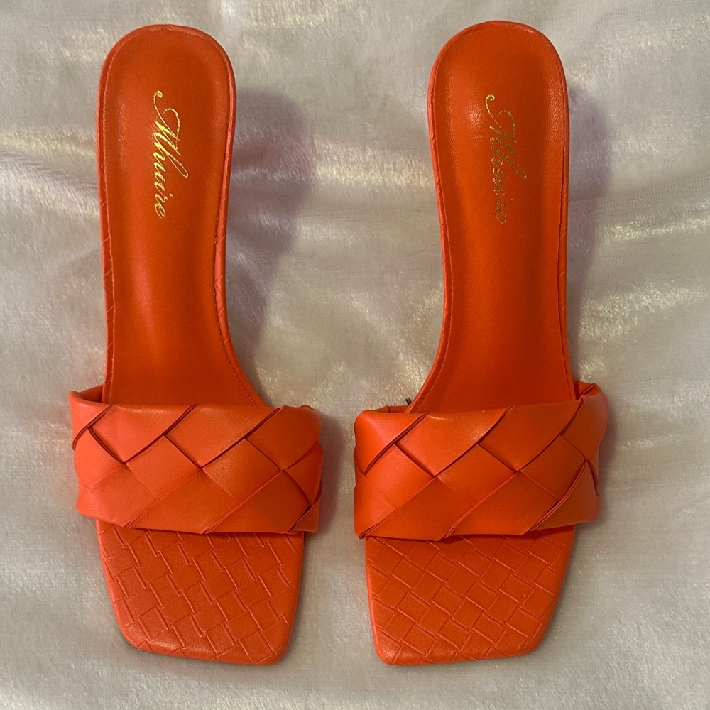 Allure Women's Vibrant Orange Woven Sandals